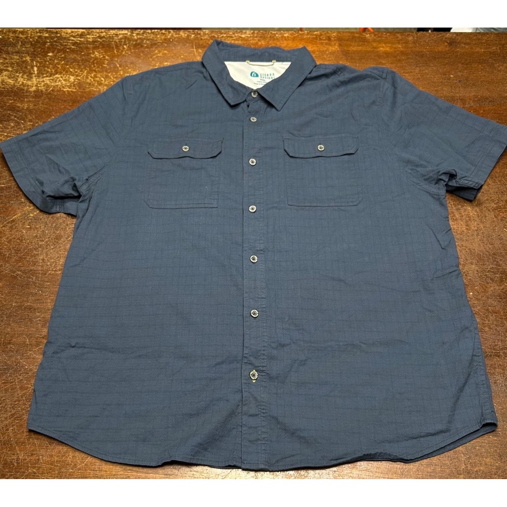 Sierra Designs Shirt Mens Size XXL Gray Button Down Pockets Outdoors Hiking